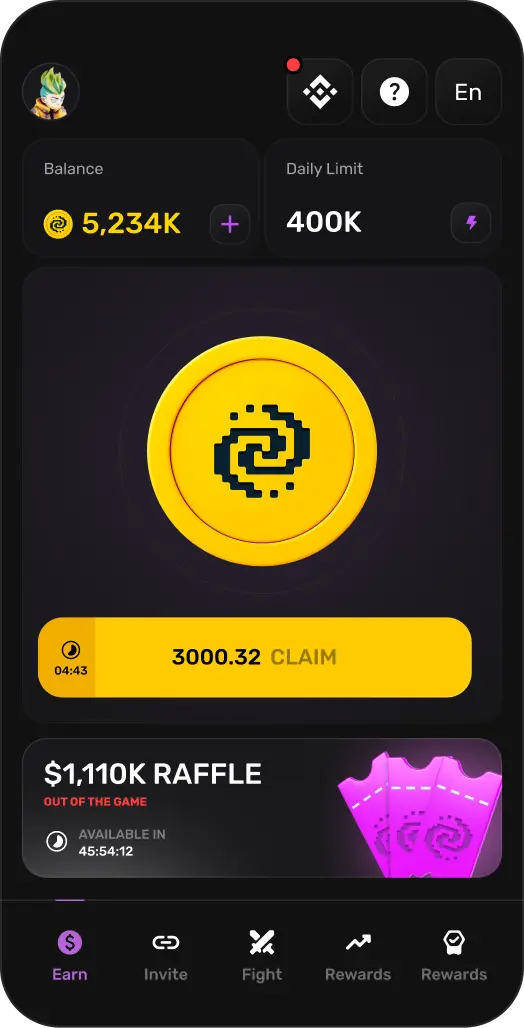 Mobile screen with rewards for claiming