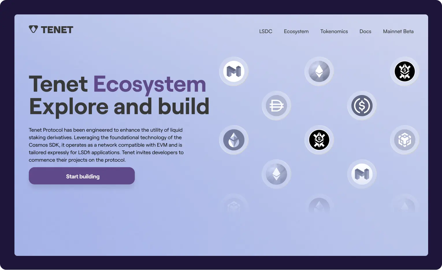 Tenet display screen shot